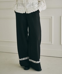 idem（イデム）の「roll up lace wide pants / ロールアップレースワイドパンツ（スラックス）」