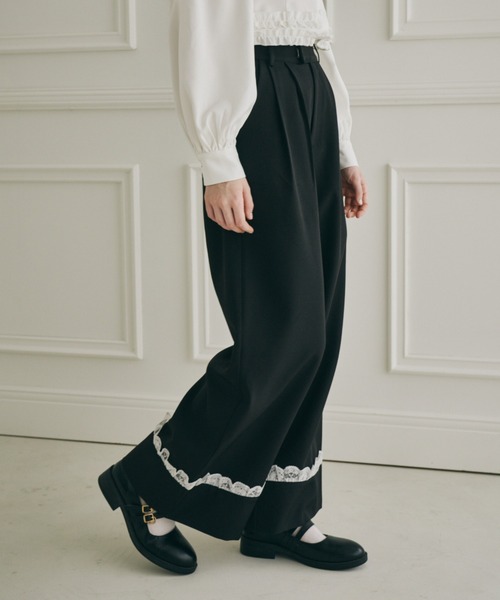 idem（イデム）の「roll up lace wide pants / ロールアップレースワイドパンツ（スラックス・レディース・ブラック/グレー・SMALL/MEDIUM/LARGE）」の10枚目の写真
