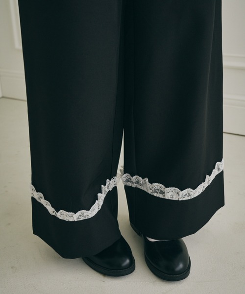 idem（イデム）の「roll up lace wide pants / ロールアップレースワイドパンツ（スラックス・レディース・ブラック/グレー・SMALL/MEDIUM/LARGE）」の9枚目の写真