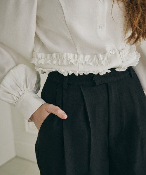 idem（イデム）の「roll up lace wide pants / ロールアップレースワイドパンツ（スラックス・レディース・ブラック/グレー・SMALL/MEDIUM/LARGE）」の12枚目の写真