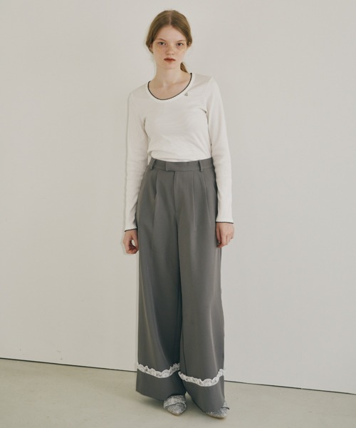idem（イデム）の「roll up lace wide pants / ロールアップレースワイドパンツ（スラックス・レディース・ブラック/グレー・SMALL/MEDIUM/LARGE）」の16枚目の写真