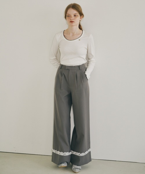 idem（イデム）の「roll up lace wide pants / ロールアップレースワイドパンツ（スラックス・レディース・ブラック/グレー・SMALL/MEDIUM/LARGE）」の14枚目の写真