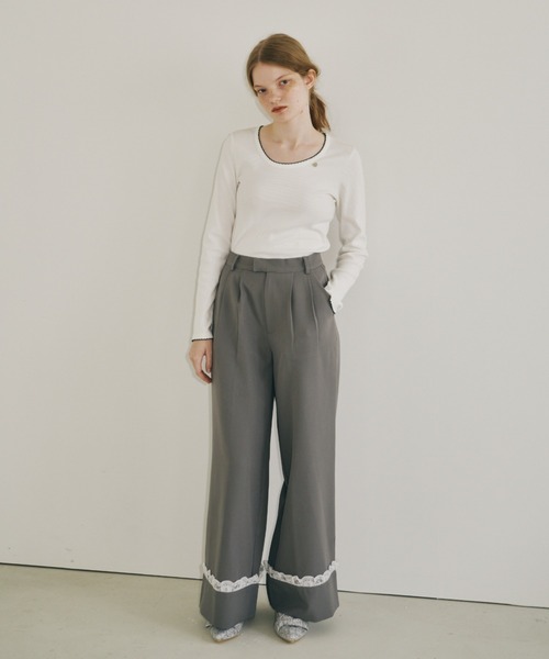 idem（イデム）の「roll up lace wide pants / ロールアップレースワイドパンツ（スラックス・レディース・ブラック/グレー・SMALL/MEDIUM/LARGE）」の20枚目の写真
