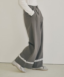 idem（イデム）の「roll up lace wide pants / ロールアップレースワイドパンツ（スラックス）」
