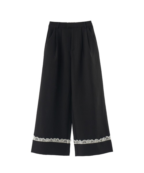 idem（イデム）の「roll up lace wide pants / ロールアップレースワイドパンツ（スラックス・レディース・ブラック/グレー・SMALL/MEDIUM/LARGE）」の5枚目の写真