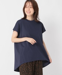 【新品】AP STUDIO フレンチスリーブカットソー　ネイビー 最終価格・新品】AP STUDIO フレンチスリーブカットソー ネイビー