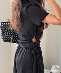 COCOMOMO（ココモモ）の「ギャザーホールトップス＋ワイドパンツ セットアップ スウェット 上下 ショート丈トップス 半袖（セットアップ）」