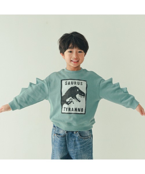 nicohrat(ニコフラート)の「ニコフラート 恐竜トゲトゲ トレーナー(スウェット・キッズ・ブルー/パープル/ブラック・140cm/130cm/120cm/110cm/100cm/90cm)」の5枚目の写真
