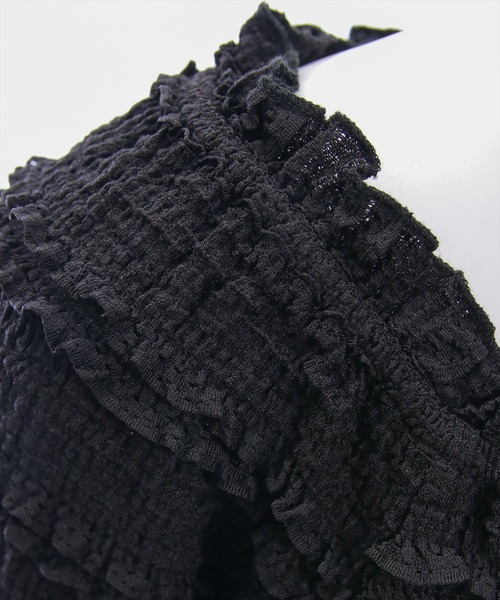 clear（クリア）の「２wayフリルティアード七分袖トップス[オフィスカジュアル フェミニン]≪AW新作≫（Tシャツ/カットソー・レディース・ブラック/アイボリー/ピンク・F）」の5枚目の写真