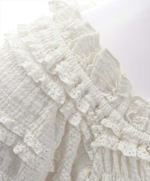 clear（クリア）の「２wayフリルティアード七分袖トップス[オフィスカジュアル フェミニン]≪AW新作≫（Tシャツ/カットソー・レディース・ブラック/アイボリー/ピンク・F）」の6枚目の写真