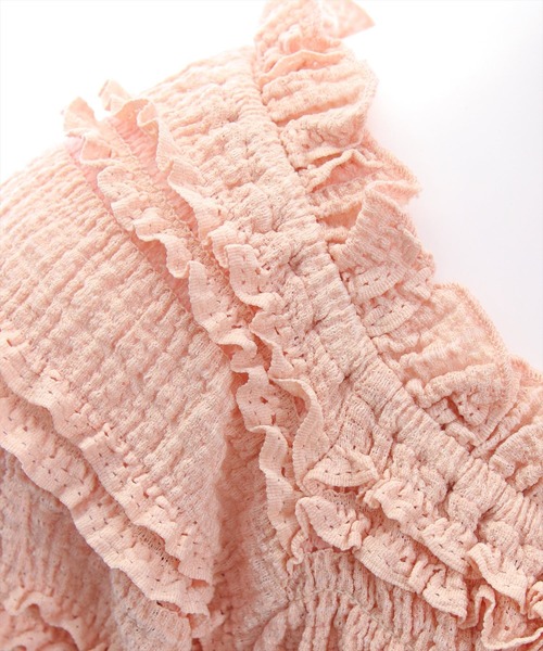 clear（クリア）の「２wayフリルティアード七分袖トップス[オフィスカジュアル フェミニン]≪AW新作≫（Tシャツ/カットソー・レディース・ブラック/アイボリー/ピンク・F）」の7枚目の写真