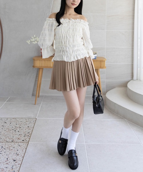 clear（クリア）の「２wayフリルティアード七分袖トップス[オフィスカジュアル フェミニン]≪AW新作≫（Tシャツ/カットソー・レディース・ブラック/アイボリー/ピンク・F）」の16枚目の写真