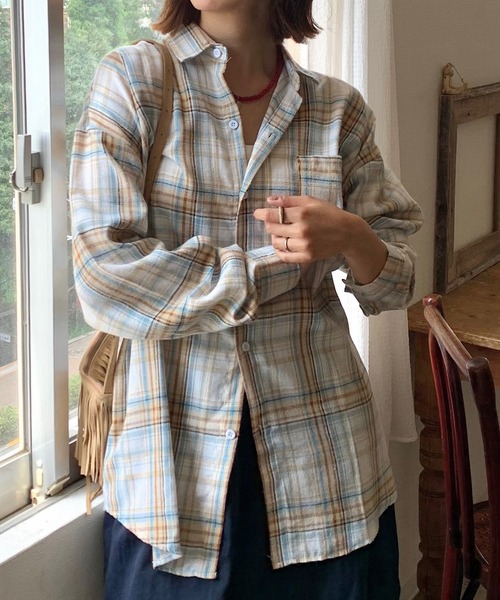 Teem Store(チームストア)の「【カラバリ】アソートチェックシャツ オンブレ ギンガム(シャツ/ブラウス・レディース・ブラック/ブルー/グリーン/ブルー系その他/その他1/その他2/その他3・M/L)」の7枚目の写真