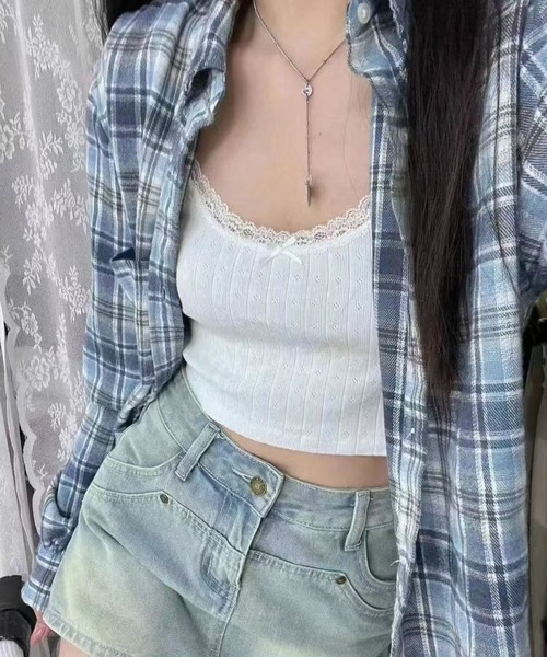 Teem Store(チームストア)の「【カラバリ】アソートチェックシャツ オンブレ ギンガム(シャツ/ブラウス・レディース・ブラック/ブルー/グリーン/ブルー系その他/その他1/その他2/その他3・M/L)」の4枚目の写真