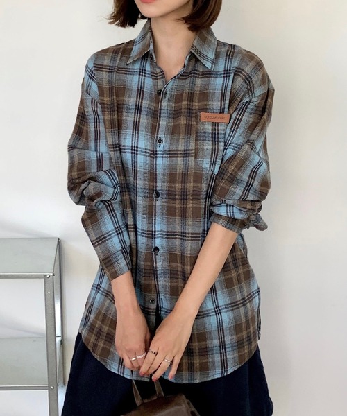 Teem Store(チームストア)の「【カラバリ】アソートチェックシャツ オンブレ ギンガム(シャツ/ブラウス・レディース・ブラック/ブルー/グリーン/ブルー系その他/その他1/その他2/その他3・M/L)」の8枚目の写真