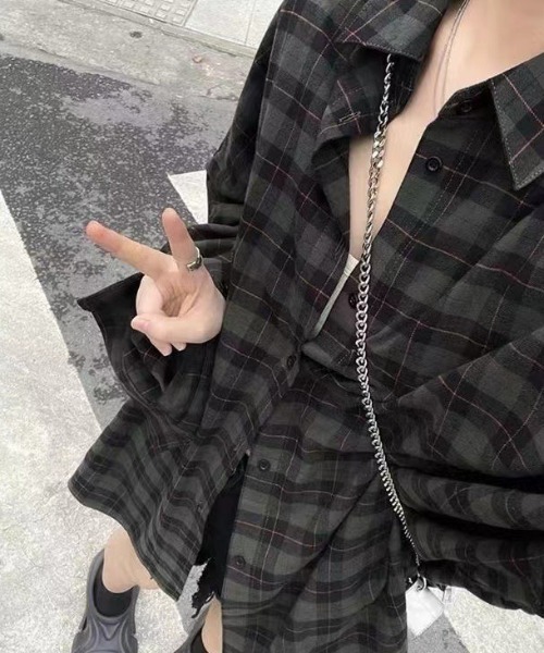 Teem Store(チームストア)の「【カラバリ】アソートチェックシャツ オンブレ ギンガム(シャツ/ブラウス・レディース・ブラック/ブルー/グリーン/ブルー系その他/その他1/その他2/その他3・M/L)」の12枚目の写真
