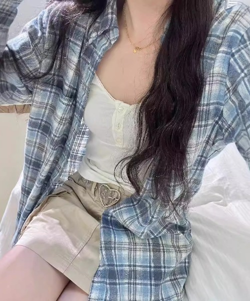 Teem Store(チームストア)の「【カラバリ】アソートチェックシャツ オンブレ ギンガム(シャツ/ブラウス・レディース・ブラック/ブルー/グリーン/ブルー系その他/その他1/その他2/その他3・M/L)」の17枚目の写真