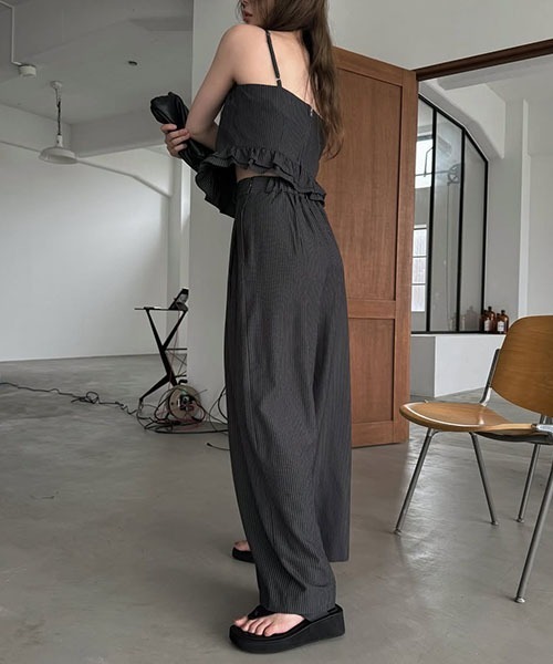 WILLFULLY(ウィルフリー)の「3tuck stripe wide PT(その他パンツ・レディース・チャコール/ブラウン・FREE)」の22枚目の写真