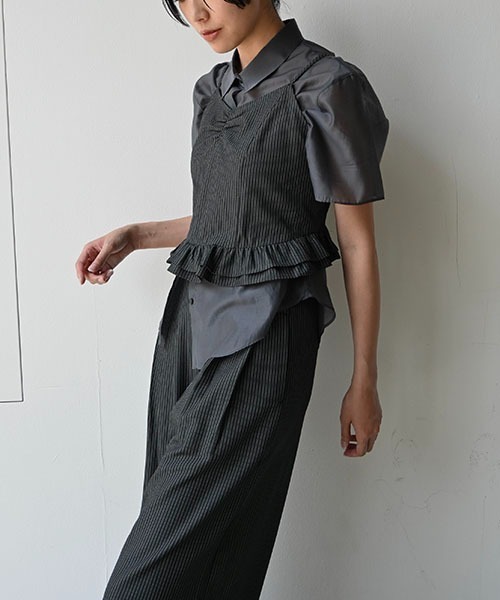 WILLFULLY(ウィルフリー)の「3tuck stripe wide PT(その他パンツ・レディース・チャコール/ブラウン・FREE)」の11枚目の写真