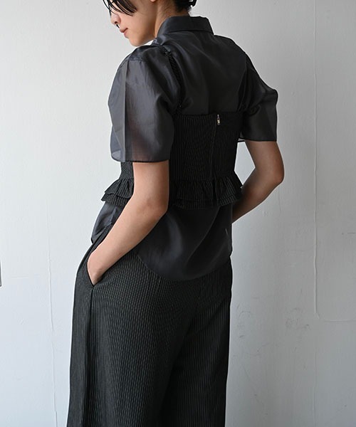 WILLFULLY(ウィルフリー)の「3tuck stripe wide PT(その他パンツ・レディース・チャコール/ブラウン・FREE)」の12枚目の写真