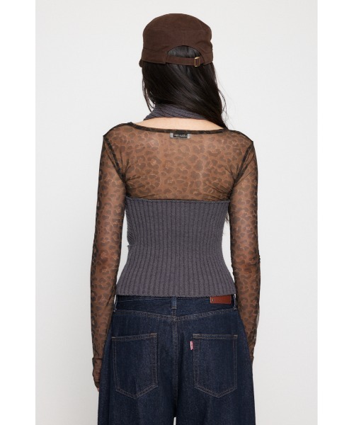 LAGUA GEM(ラグアジェム)の「CROSS RIB KNIT トップス(ニット/セーター・レディース・ブラック/グレー・FREE)」の7枚目の写真