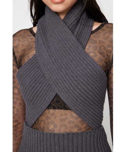 LAGUA GEM(ラグアジェム)の「CROSS RIB KNIT トップス(ニット/セーター・レディース・ブラック/グレー・FREE)」の8枚目の写真