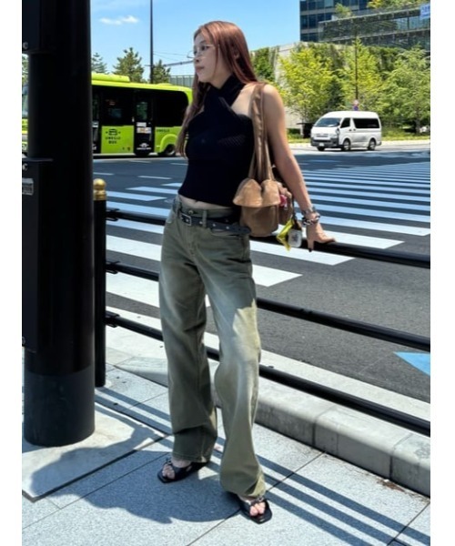 LAGUA GEM(ラグアジェム)の「CROSS RIB KNIT トップス(ニット/セーター・レディース・ブラック/グレー・FREE)」の15枚目の写真