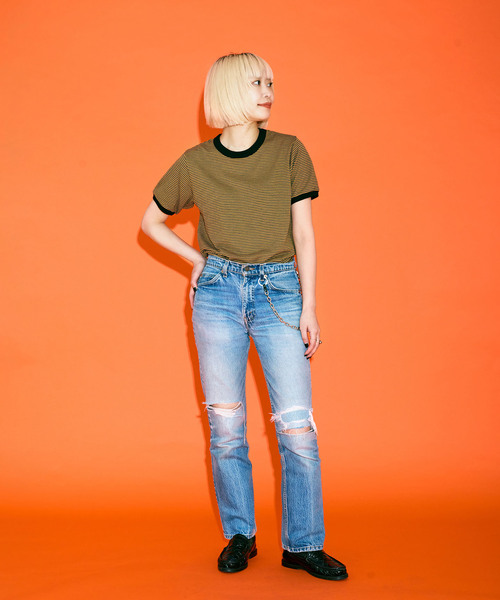 CITYSHOP（シティーショップ）の「[THE MOOD]リンガーTEE2（Tシャツ/カットソー・レディース・チャコールグレー/ブラウン/ブラック・FREE）」の5枚目の写真