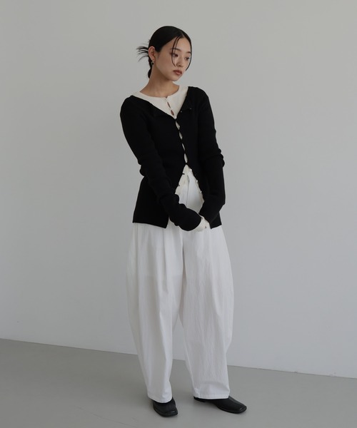 hellam(へラム)の「リブニットチュニックカーディガン(ニット/セーター・レディース・ブラック/アイボリー/レッド/ブラウン・FREE)」の6枚目の写真