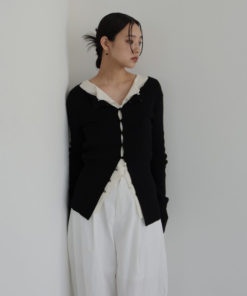 hellam(へラム)の「リブニットチュニックカーディガン(ニット/セーター・レディース・ブラック/アイボリー/レッド/ブラウン・FREE)」の7枚目の写真