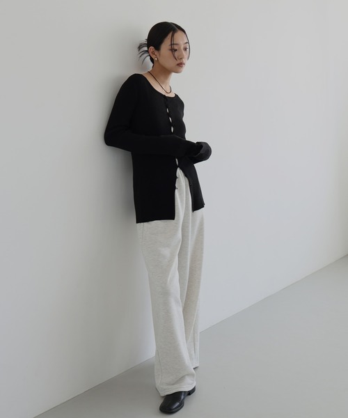 hellam(へラム)の「リブニットチュニックカーディガン(ニット/セーター・レディース・ブラック/アイボリー/レッド/ブラウン・FREE)」の15枚目の写真