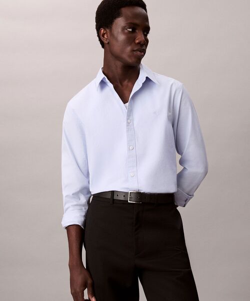 Calvin Klein（カルバン・クライン）の「オックスフォードシャツ（シャツ/ブラウス・メンズ・ブルー/ホワイト・L/M/S）」の4枚目の写真