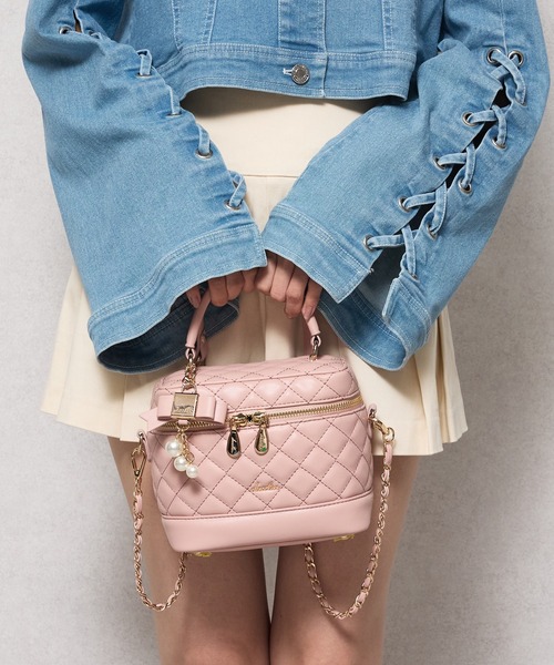 dazzlin(ダズリン)の「【dazzlin/ダズリン】キルティング リボンチャーム付バニティ(ショルダーバッグ・レディース・アイボリー/ミント/ブラック/ピンク・FREE)」の20枚目の写真