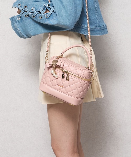 dazzlin(ダズリン)の「【dazzlin/ダズリン】キルティング リボンチャーム付バニティ(ショルダーバッグ・レディース・アイボリー/ミント/ブラック/ピンク・FREE)」の19枚目の写真