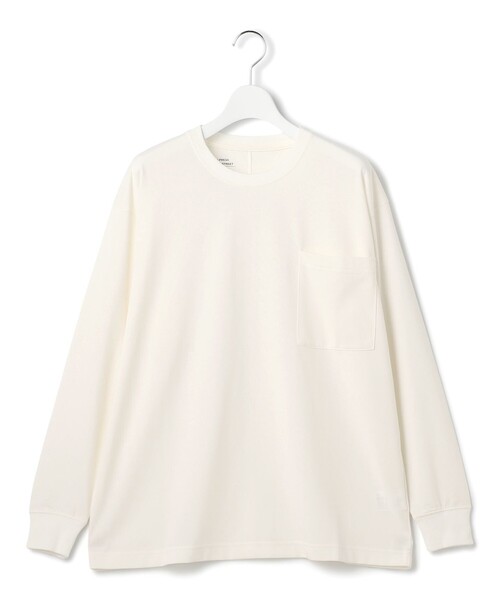 J.PRESS YORK STREET(ジェイプレスヨークストリート)の「【WOMEN】ポケットボーダーロングスリーブ Tシャツ(Tシャツ/カットソー・レディース・ダークブラウン系1/ダークグリーン系2/ベージュ系1/ホワイト系/ホワイト系2・F)」の1枚目の写真
