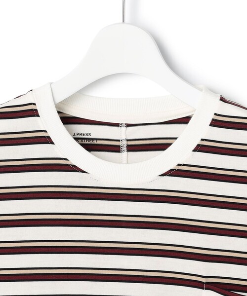 J.PRESS YORK STREET(ジェイプレスヨークストリート)の「【WOMEN】ポケットボーダーロングスリーブ Tシャツ(Tシャツ/カットソー・レディース・ダークブラウン系1/ダークグリーン系2/ベージュ系1/ホワイト系/ホワイト系2・F)」の10枚目の写真