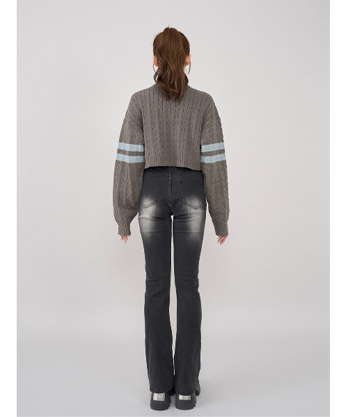 カレッジワッペンショートニットトップス（ニット/セーター）｜Darich