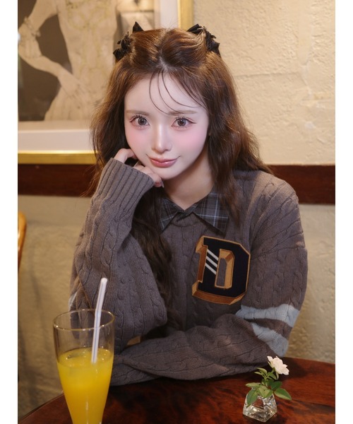 Darich（ダーリッチ）の「カレッジワッペンショートニットトップス