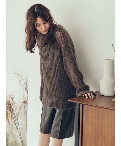 フェイクレザーセンタープレスハーフイージーパンツ（その他パンツ