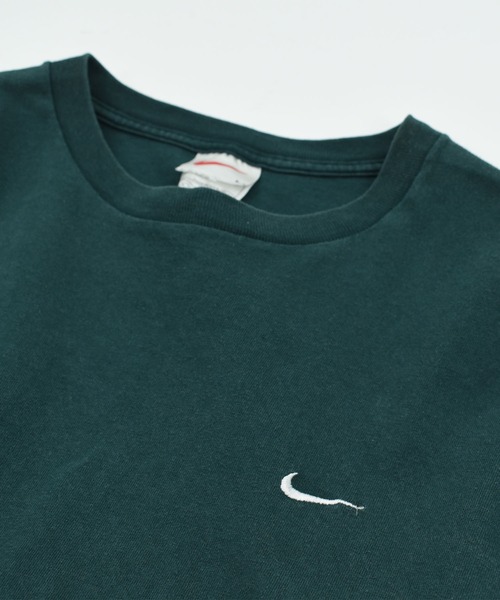 USED】90's NIKE swoosh 刺繍ロゴ Tシャツ USA製（Tシャツ/カットソー