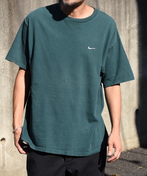 USED】90's NIKE swoosh 刺繍ロゴ Tシャツ USA製（Tシャツ/カットソー