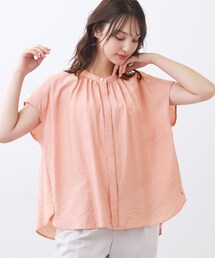 Theory ウォッシャブル バンドカラー シャツ　ブラウス　ピンク Theory ウォッシャブル バンドカラー シャツ ブラウス ピンク