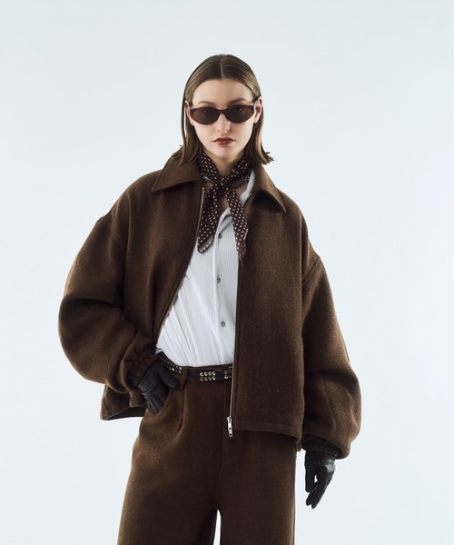 Tweed volume tuck blouson / ツイードボリュームタックブルゾン 