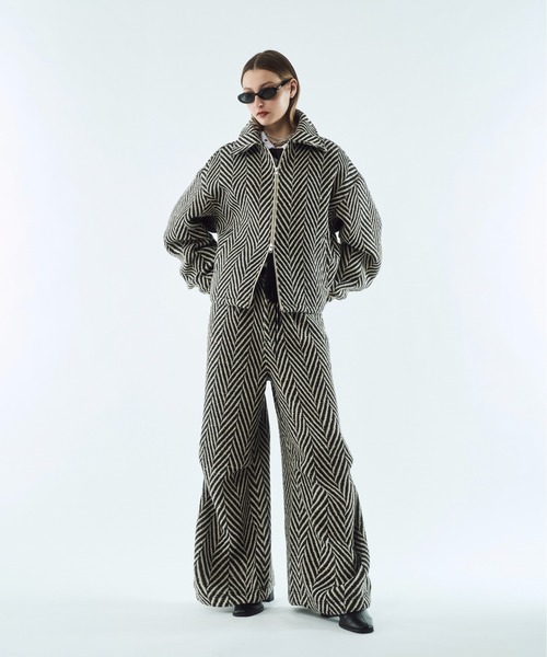 Tweed volume tuck blouson / ツイードボリュームタックブルゾン