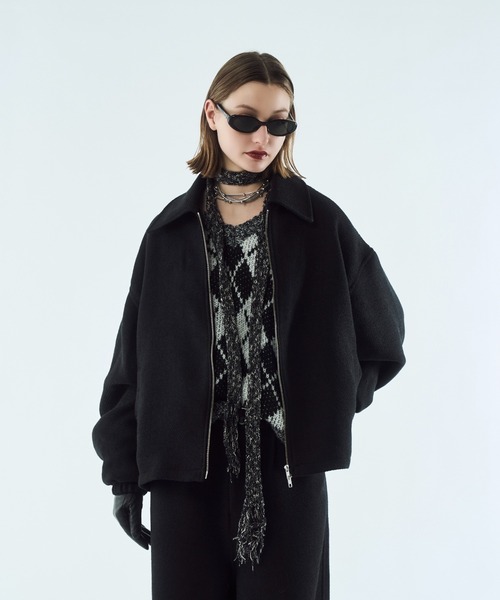 Tweed volume tuck blouson / ツイードボリュームタックブルゾン