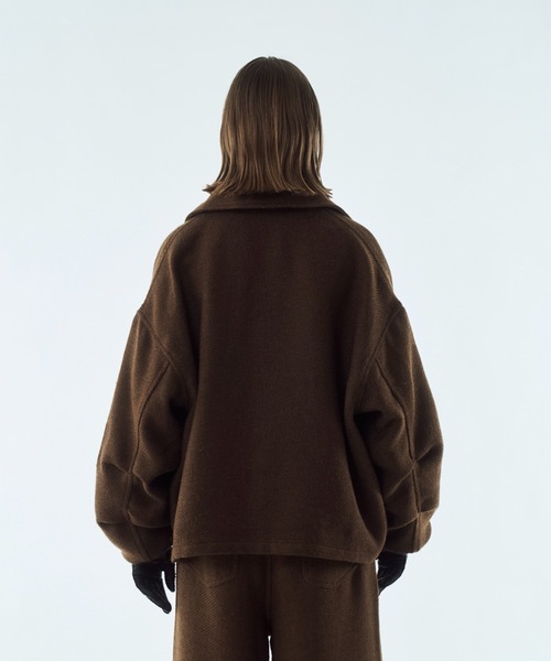 seytoサイズ2 /ツイードボリュームタックブルゾン Tweed volume tuck blouson / ツイードボリュームタックブルゾン