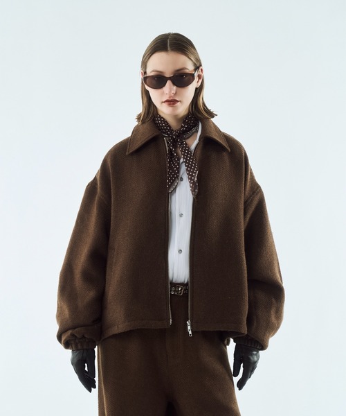 Tweed volume tuck blouson / ツイードボリュームタックブルゾン