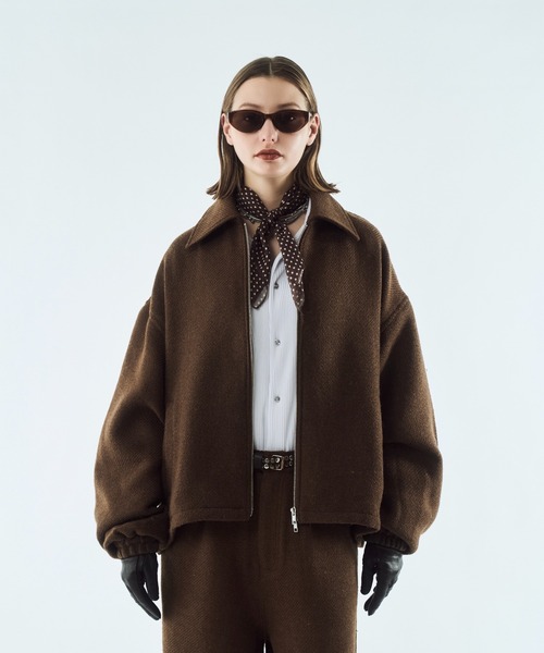 Tweed volume tuck blouson / ツイードボリュームタックブルゾン