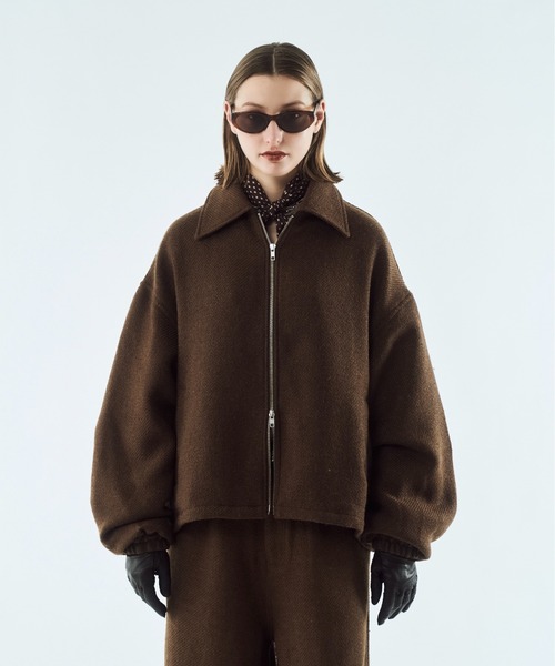 Tweed volume tuck blouson / ツイードボリュームタックブルゾン