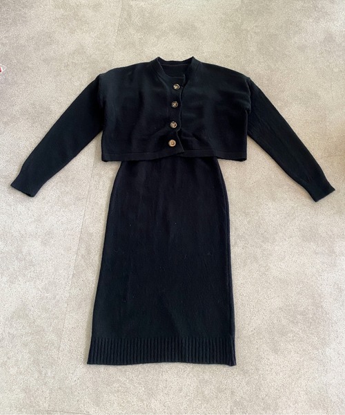 Mejoul（メジュール）の「【セットアップ】カーディガン付きニットキャミワンピース（ワンピース・レディース・ピンク/ブラック・F）」の17枚目の写真